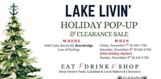 Lake Livin Clearance Sale And Holiday Pop Up + Mini Market Coming To Bracebridge Nov. 7-9