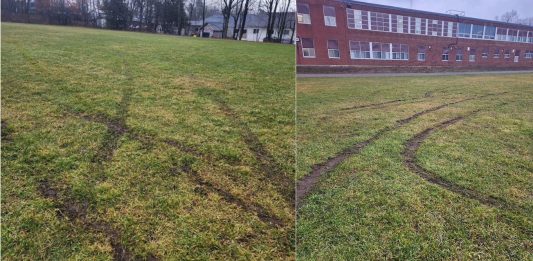 Someone Damaged The Playground Are Of Beechgrove Public School