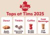 Tim Hortons Reveals Canada’s Favourite Menu Items Of 2025