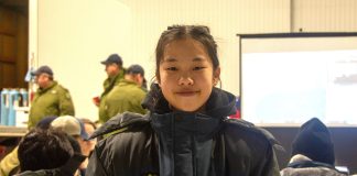 Cadet Flight Corporal Jupin Yi of 844 Norseman Royal Canadian Air Cadet Squadron pose for a photo during Exercise CHILLY HAWK in Earlton, Ont. on March 1, 2026. During Exercise CHILLY HAWK, Air Cadets from across Northern Ontario participated in aviation technology activities such as pilot simulations and safe drone operations. Photo by: NCdt Joshua Carson, Unit Public Affairs Representative