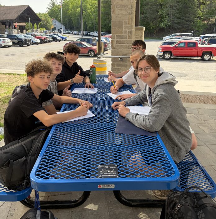 blue table