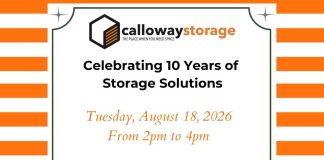 Tuesday Aug. 18th Calloway Storage 10th Anniversary Celebration In Gravenhurst