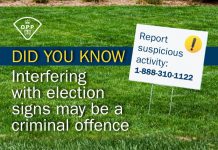 OPP Reminds Public That Interfering With Election Signs Can Be An Offence