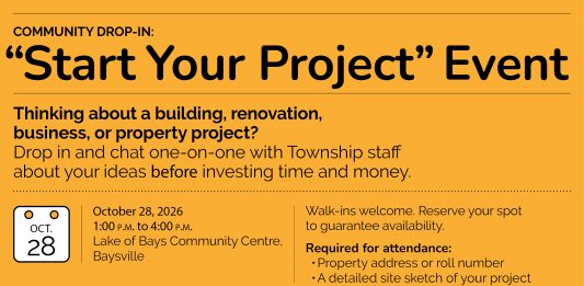 Township Of Lake Of Bays Launching “Start Your Project” Drop-In Event